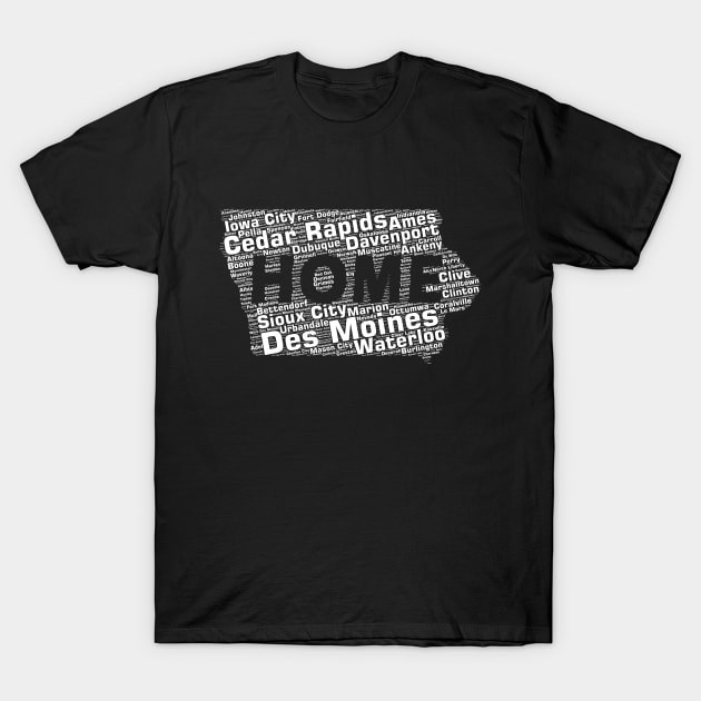 Iowa Cities | IA State Souvenir & Gift Idea T-Shirt by shirtonaut